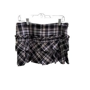 SCHOOL GIRL TARTAN CHECK PLEATED SHORT MINI HIPSTER SKIRT BCBG GIRL 12.5" SZ 8